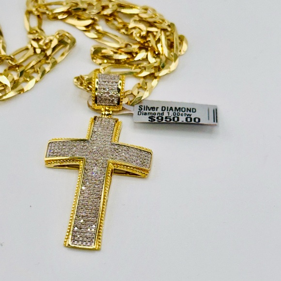 FREE Appraisal with this Stunning 1 carat real diamond cross pendant for men, - Picture 3 of 7